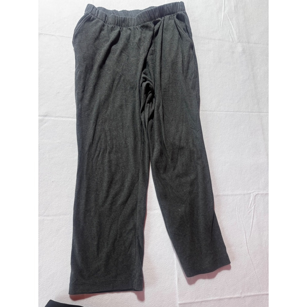 Lands End Mens Large 14-16 Charcoal Gray 100 Cotton Knit Pajama Lounge Pants